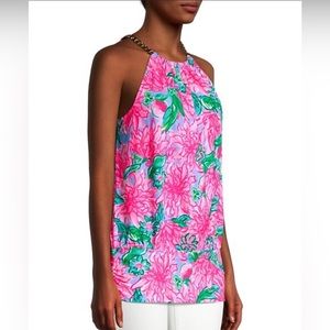 Lilly Pulitzer Bowen top in pink blossom try your zest size large NWT